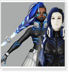 Overwatch Sombra Cyberspace Skin Cosplay Wig