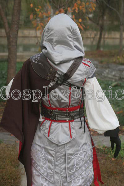 Fantasia Ezio Assassins Creed Masculina Luxo Cosplay