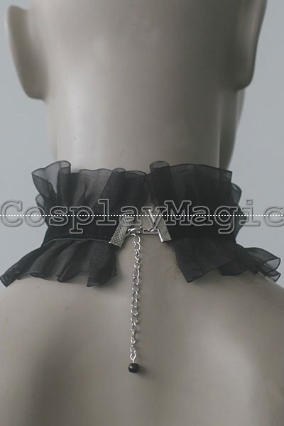 Gothic Lolita Bow Choker Cuff Brooch Black Set - Image 8