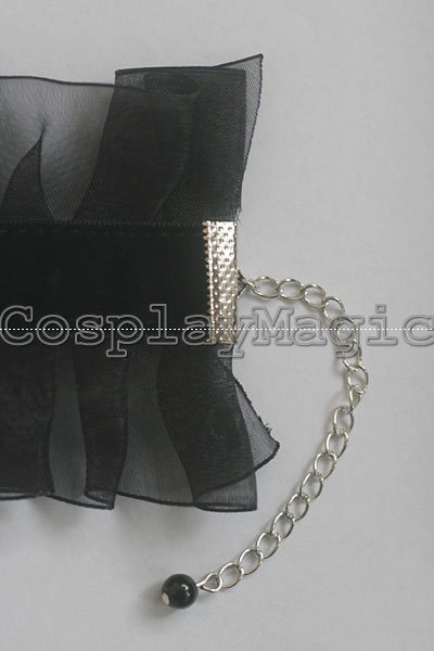 Gothic Lolita Bow Choker Cuff Brooch Black Set - Image 4