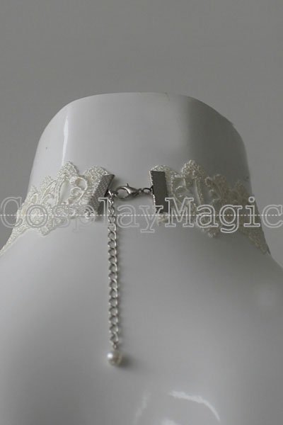 Gothic Lolita Camellia Choker Cuff with Ring Anklet Set - Image 6