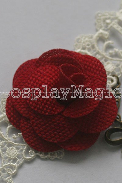 Gothic Lolita Camellia Choker Cuff with Ring Anklet Set - Image 2